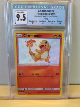 Charmander SV6/SV94 Hidden Fates (Shiny Holo) CGC Graded 9.5
