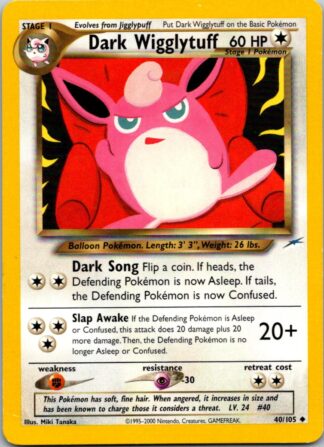 Dark Wigglytuff 40/105 Neo Destiny (Uncommon) (Unlimited Played Condition)