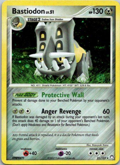 Bastiodon 21/123 Mysterious Treasures (Theme Deck Holo) (P Condition)