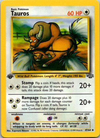 Tauros 47/64 Jungle (Uncommon) (1st Edition LP Condition)