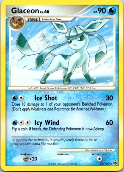 Glaceon 20/100 Majestic Dawn (Rare) (P Condition)