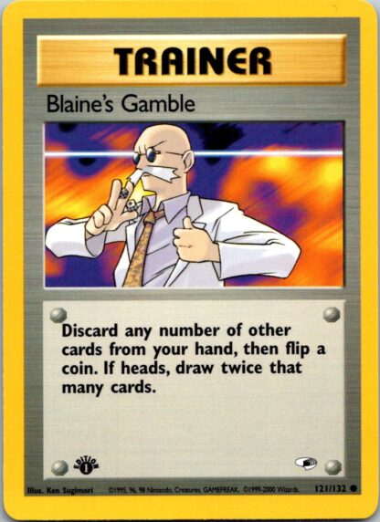 Blaine's Gamble 121/132 Gym Heroes (Common) (1st Edition LP Condition)