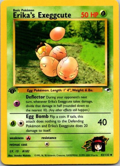 Erika's Exeggcute 43/132 Gym Heroes (Uncommon) (1st Edition LP Condition)