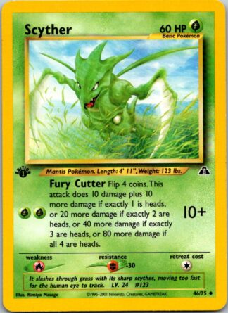 Scyther 46/75 Neo Discovery (Uncommon) (1st Edition Played Condition)