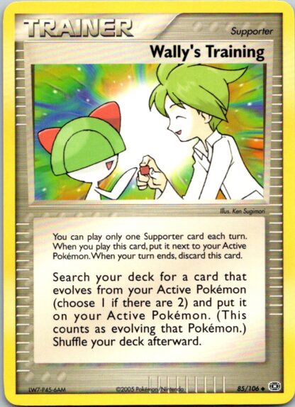 Wally's Training 85/106 EX Emerald (Uncommon) (Exc Condition)
