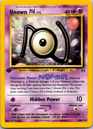 Unown N 50/75 Neo Discovery (Uncommon) (1st Edition LP Condition)