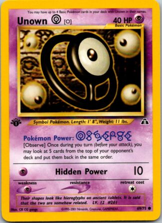Unown O 69/75 Neo Discovery (Common) (1st Edition Lightly Played Condition)
