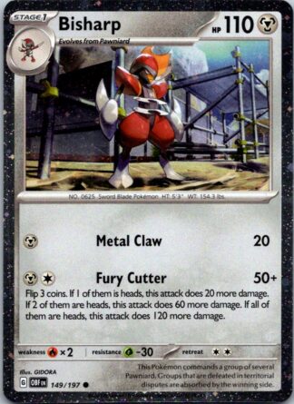 Bisharp 149/197 Obsidian Flames (Galaxy Holo Promo) (NM-Exc Cond)