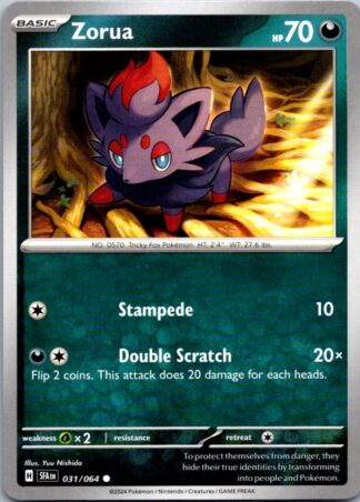 Zorua 31/064 Shrouded Fable (Common) (NM-Exc Cond)