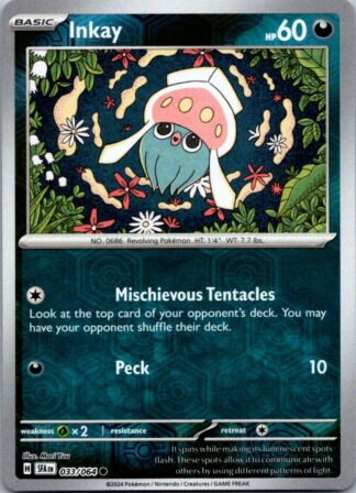 Inkay 33/064 Shrouded Fable (Reverse Holo) (NM-Exc Cond)