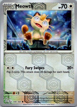 Meowth 48/064 Shrouded Fable (Reverse Holo) (NM-Exc Cond)