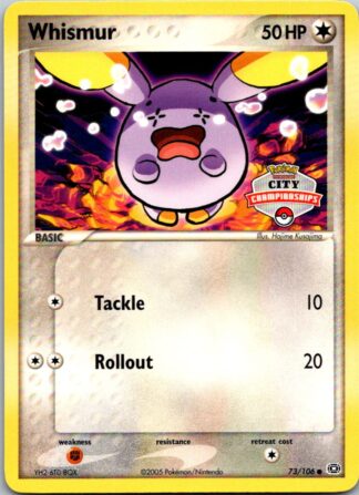 Whismur Pokemon City Championship PROMO Emerald (Exc Condition)