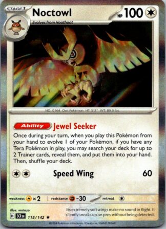 Noctowl 115/142 Stellar Crown (Holo) (NM-Exc Condition)
