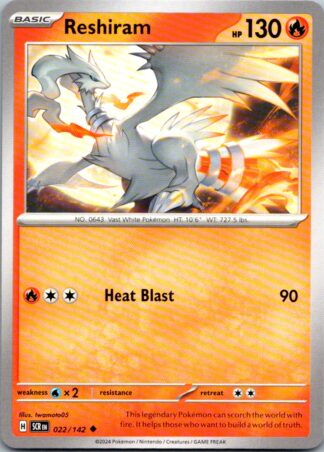 Reshiram 22/142 Stellar Crown (Uncommon) (NM-Exc Condition)