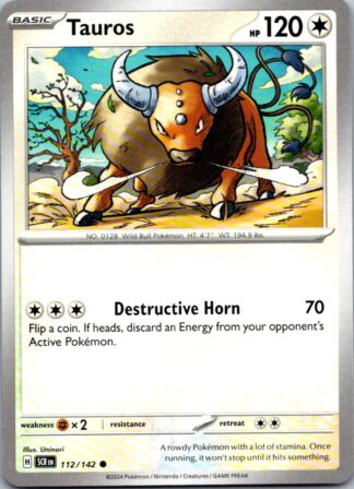 Tauros 112/142 Stellar Crown (Common) (NM-Exc Condition)