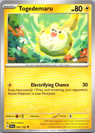 Togedemaru 54/142 Stellar Crown (Uncommon) (NM-Exc Condition)