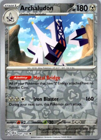 Archaludon 107/142 Stellar Crown (Reverse Holo) (NM-Exc Condition)