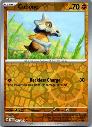 Cubone 72/142 Stellar Crown (Reverse Holo) (NM-Exc Condition)