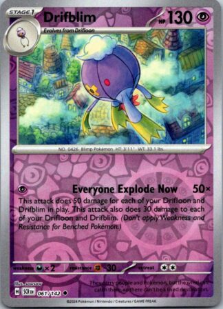 Drifblim 61/142 Stellar Crown (Reverse Holo) (NM-Exc Condition)