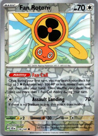 Fan Rotom 118/142 Stellar Crown (Reverse Holo) (NM-Exc Condition)