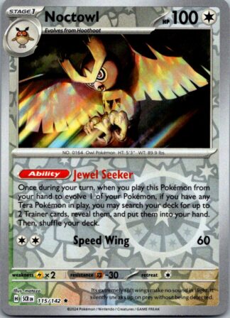 Noctowl 115/142 Stellar Crown (Reverse Holo) (NM-Exc Condition)