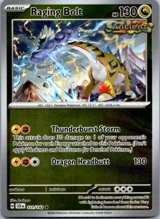 Raging Bolt 111/142 Stellar Crown (Reverse Holo) (NM-Exc Condition)