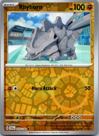 Rhyhorn 74/142 Stellar Crown (Reverse Holo) (NM-Exc Condition)