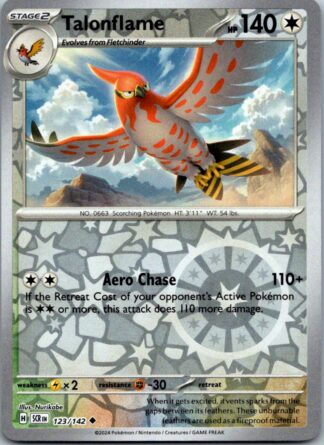 Talonflame 123/142 Stellar Crown (Reverse Holo) (NM-Exc Condition)