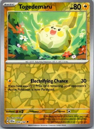 Togedemaru 54/142 Stellar Crown (Reverse Holo) (NM-Exc Condition)