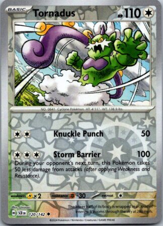 Tornadus 120/142 Stellar Crown (Reverse Holo) (NM-Exc Condition)