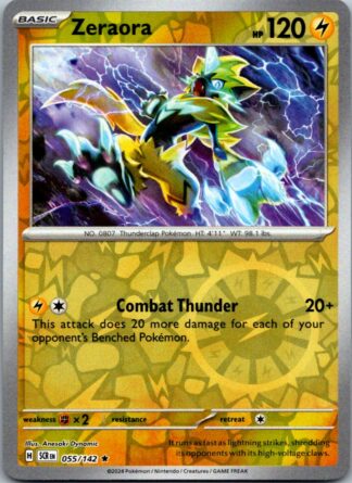 Zeraora 55/142 Stellar Crown (Reverse Holo) (NM-Exc Condition)