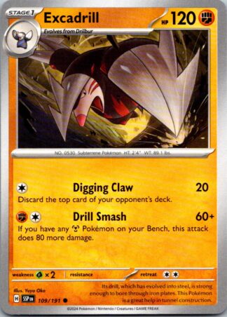 Excadrill 109/191 Surging Sparks (Common) (NM-Exc Cond)
