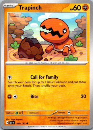Trapinch 104/191 Surging Sparks (Common) (NM-Exc Cond)