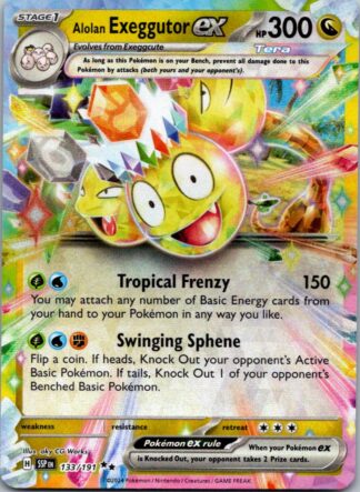 Alolan Exeggutor ex 133/191 Surging Sparks (Ultra Rare) (NM-Exc Cond)