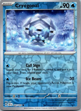 Cryogonal 47/191 Surging Sparks (Reverse Holo) (NM-Exc Cond)
