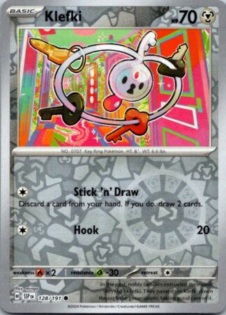 Klefki 128/191 Surging Sparks (Reverse Holo) (NM-Exc Cond)