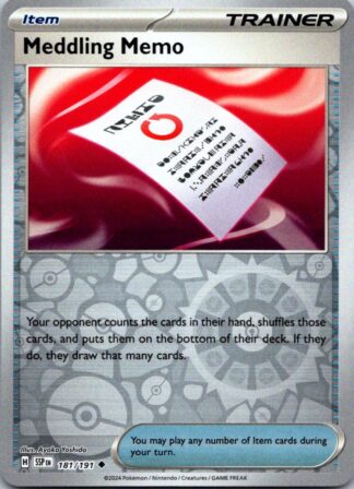 Meddling Memo 181/191 Surging Sparks (Reverse Holo) (NM-Exc Cond)