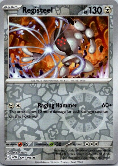 Registeel 125/191 Surging Sparks (Reverse Holo) (NM-Exc Cond)