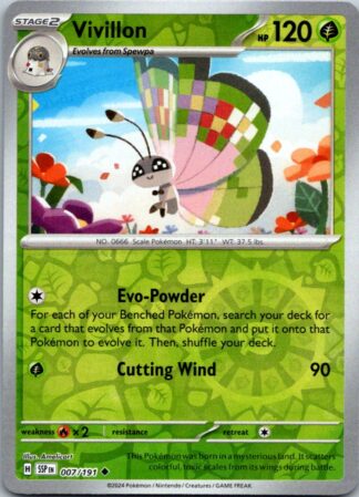 Vivillon 7/191 Surging Sparks (Reverse Holo) (NM-Exc Cond)