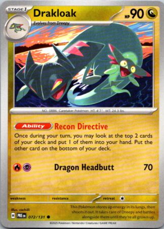 Drakloak 72/131 Prismatic Evolutions (Common) (NM-Exc Condition)