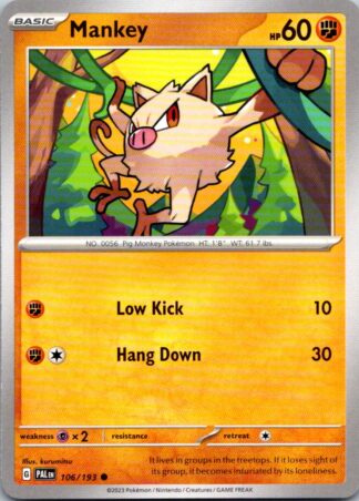 Mankey 106/193 Paldea Evolved (Common) (NM-Exc Condition)