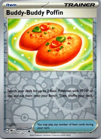 Buddy-Buddy Poffin 101/131 Prismatic Evolutions (Reverse Holo) (NM-Exc Condition)