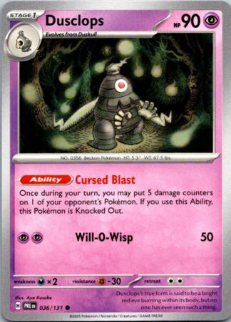 Dusclops 36/131 Prismatic Evolutions (Common) (NM-Exc Condition)