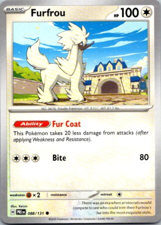 Furfrou 88/131 Prismatic Evolutions (Common) (NM-Exc Condition)