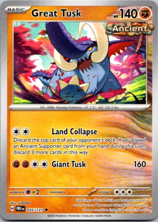 Great Tusk 55/131 Prismatic Evolutions (Uncommon) (NM-Exc Condition)