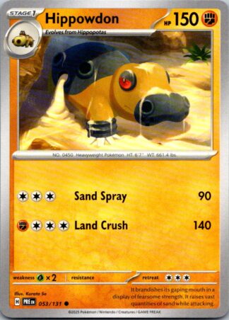 Hippowdon 53/131 Prismatic Evolutions (Common) (NM-Exc Condition)