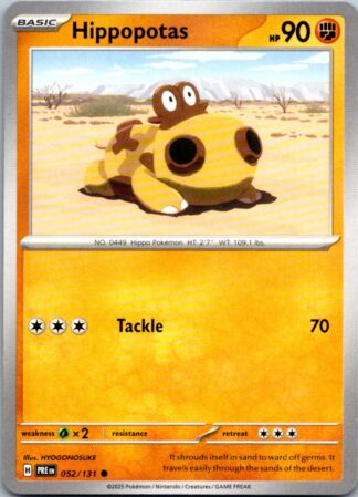 Hippopotas 52/131 Prismatic Evolutions (Common) (NM-Exc Condition)