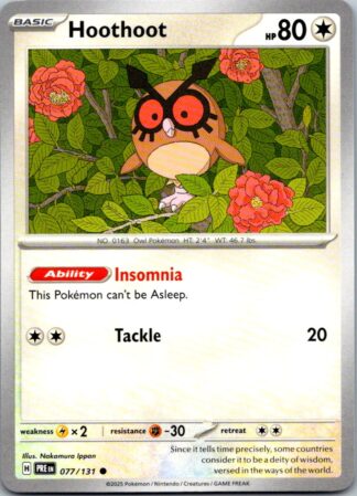 Hoothoot 77/131 Prismatic Evolutions (Common) (NM-Exc Condition)
