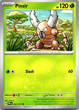 Pinsir 3/131 Prismatic Evolutions (Common) (NM-Exc Condition)