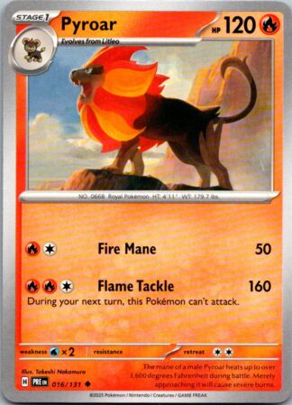 Pyroar 16/131 Prismatic Evolutions (Uncommon) (NM-Exc Condition)